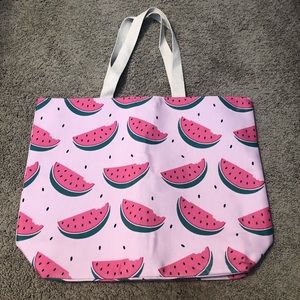 Pink Watermelon Beach Tote Bag